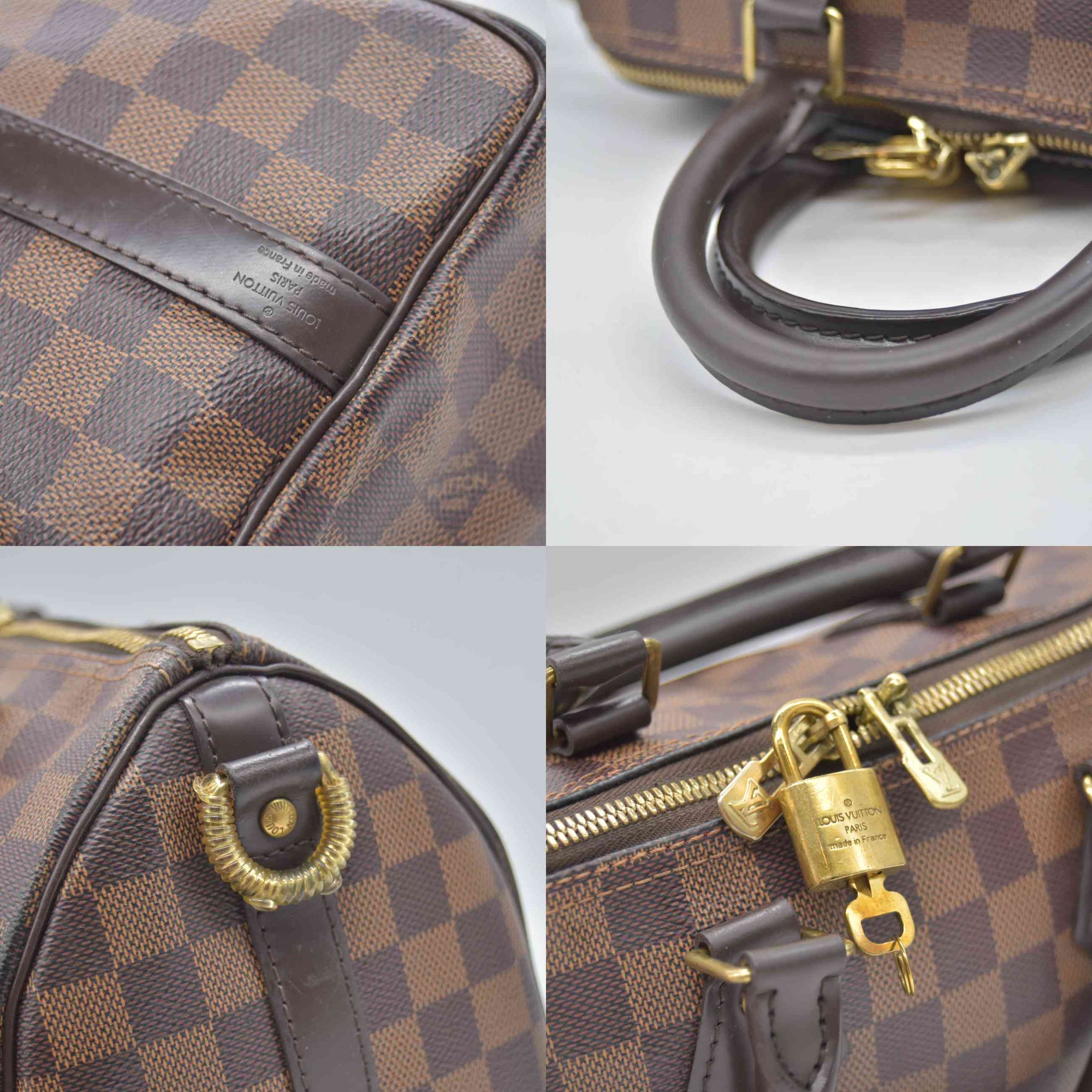 $1980 LOUIS VUITTON Damier Ebene Speedy Bandouliere 25 AA0221