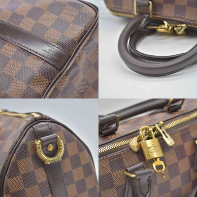 $1980 LOUIS VUITTON Damier Ebene Speedy Bandouliere 25 AA0221