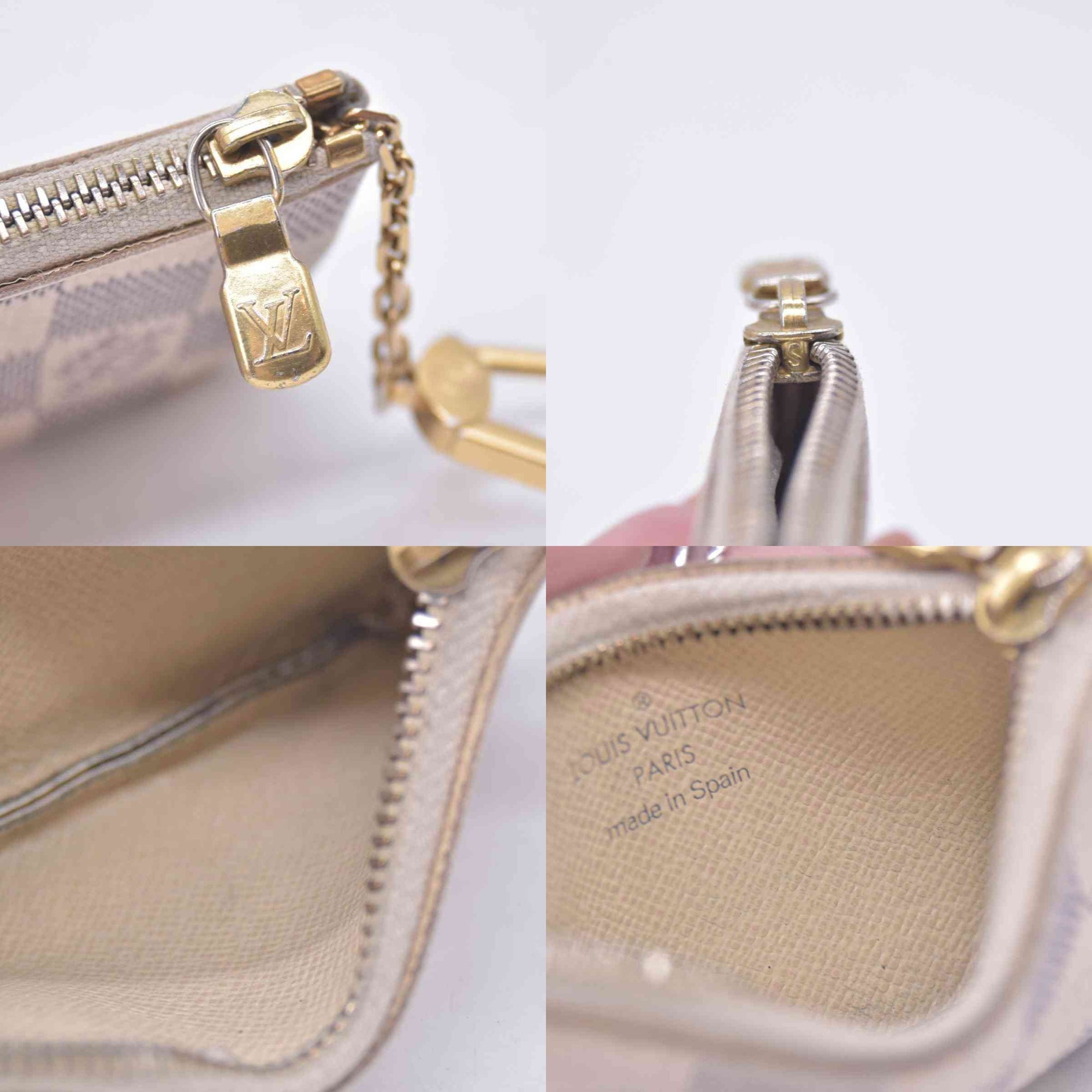 $325 2008 LOUIS VUITTON Damier Azur Cles Key Pouch GA0068 CONSIGNMENT 10021431