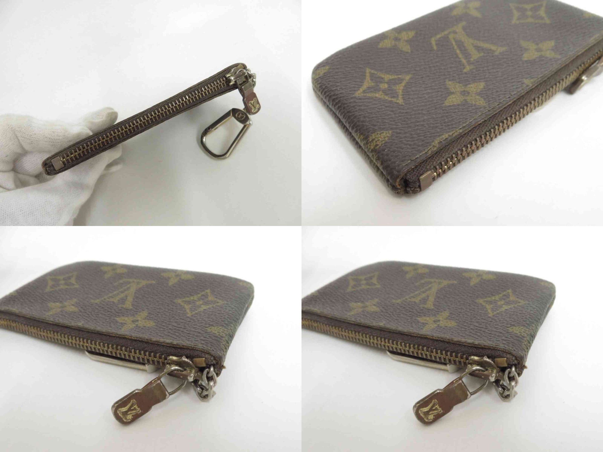 $345 LOUIS VUITTON Monogram Coin Purse Key Pochette Cles 8904ET