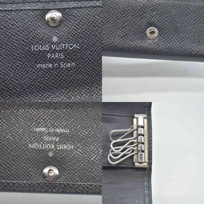 $295 LOUIS VUITTON Taiga 4 Key Multicles Key Holder Black CONSIGNMENT