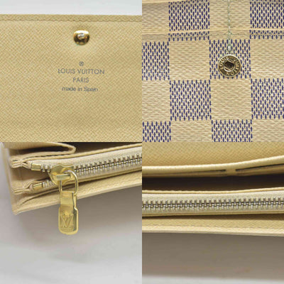 $670 Louis Vuitton Damier Azur Sarah Wallet CONSIGNMENT