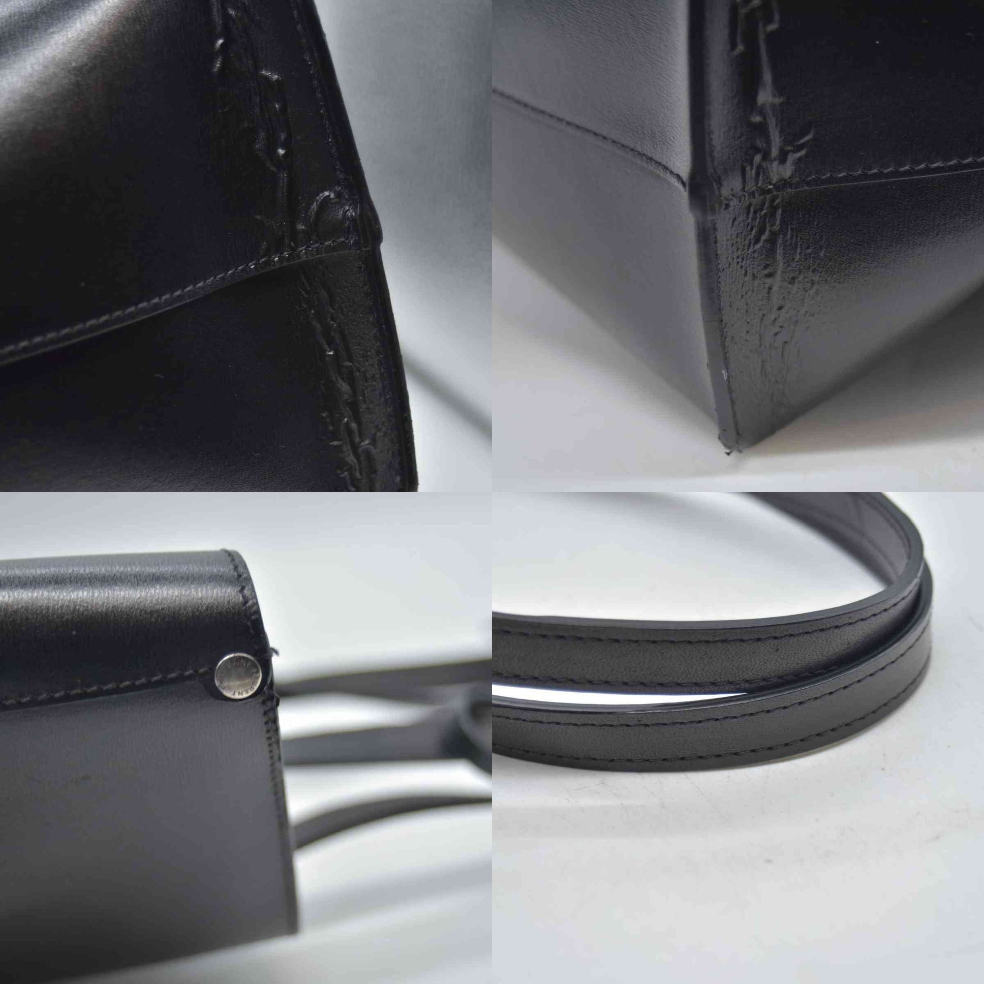 $1600 2018 Saint Laurent Vintage Calfskin Perforated East West Shopping Tote Black 10020170