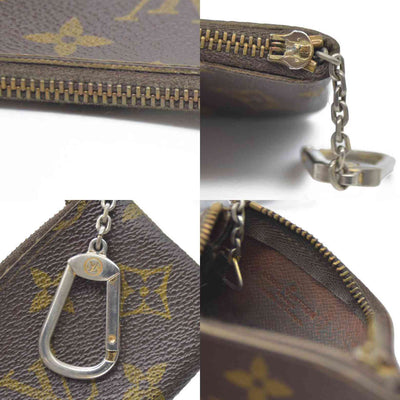 Louis Vuitton Monogram Pochette Cles Wallet Coin Purse Brown 874ET