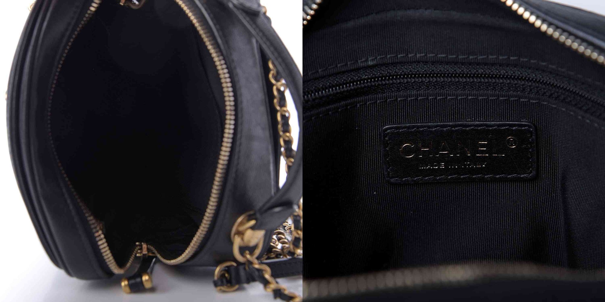 Chanel Calfskin Quilted CC Small Vanity Case Black
