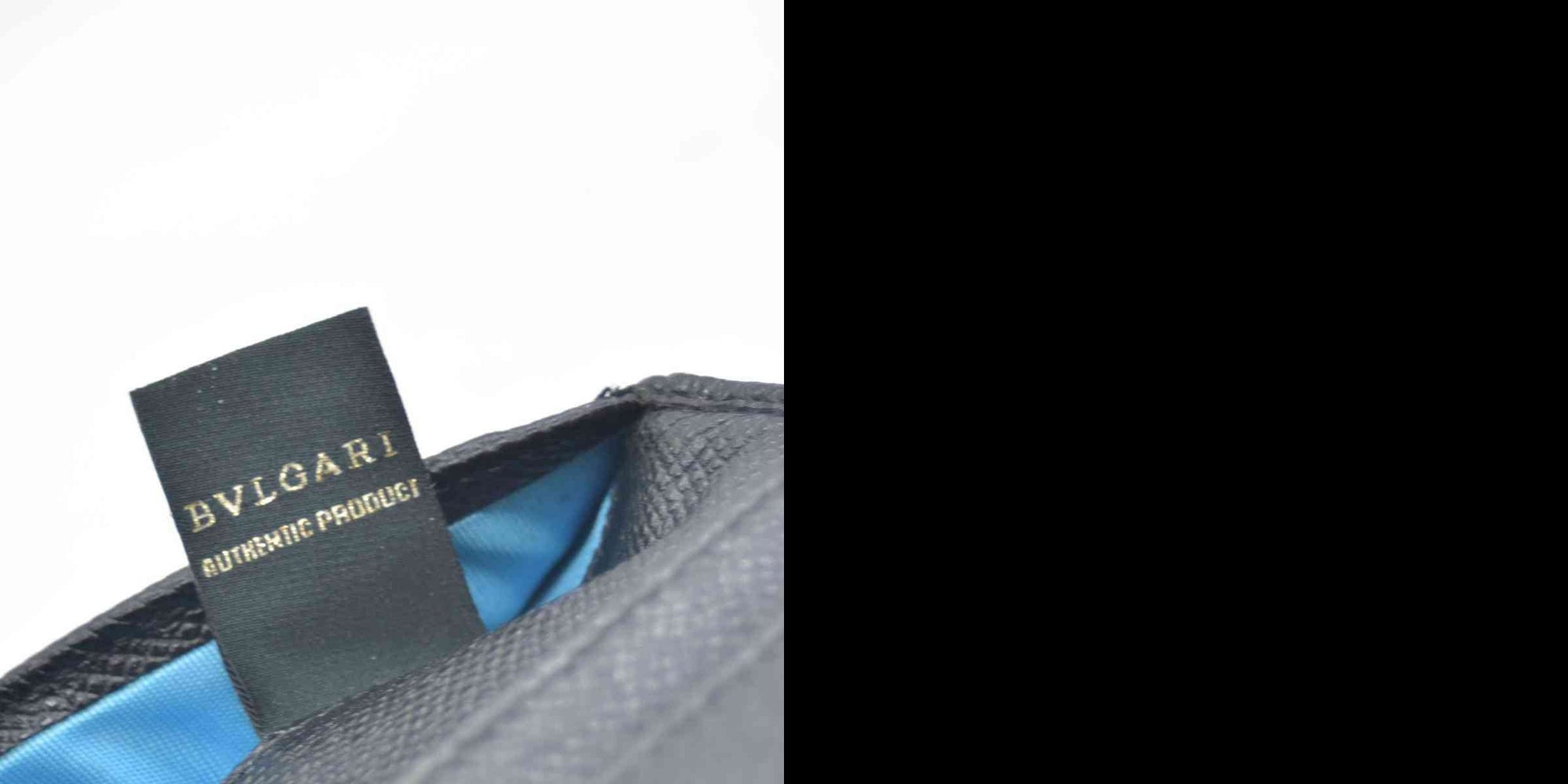 $790 BVLGARI Leather Bifold Long Wallet Black CONSIGNMENT
