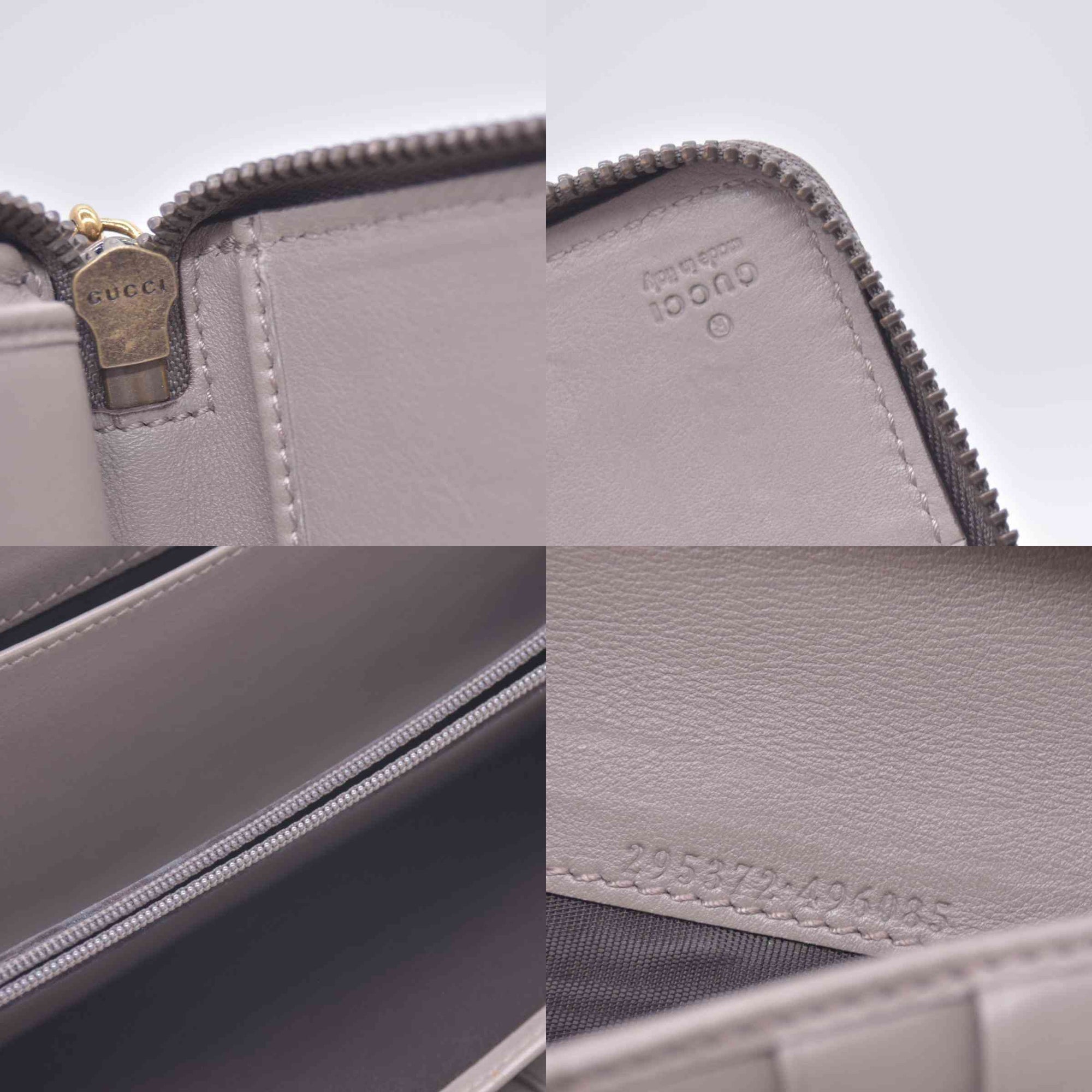 $880 GUCCI Grey Microguccissima Zip Around Organizer Travel Wallet CONSIGNMENT 10021435