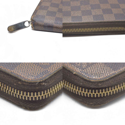 $915 Louis Vuitton Damier Ebene Zippy Wallet CA5009