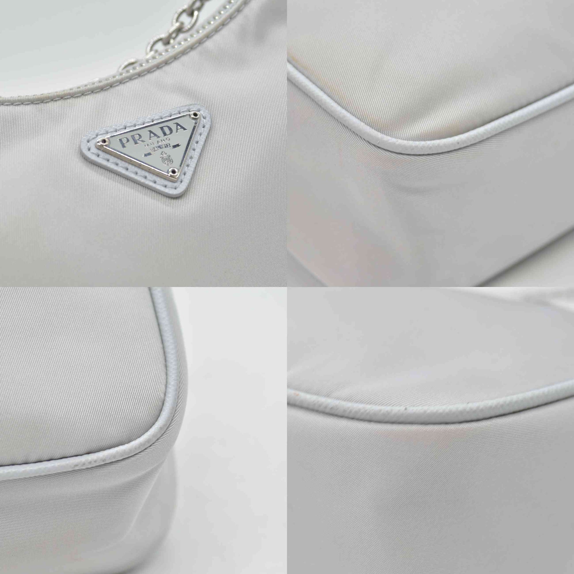 $2250 Prada Nylon Re-Edition 2005 Shoulder Bag Silver 10020038