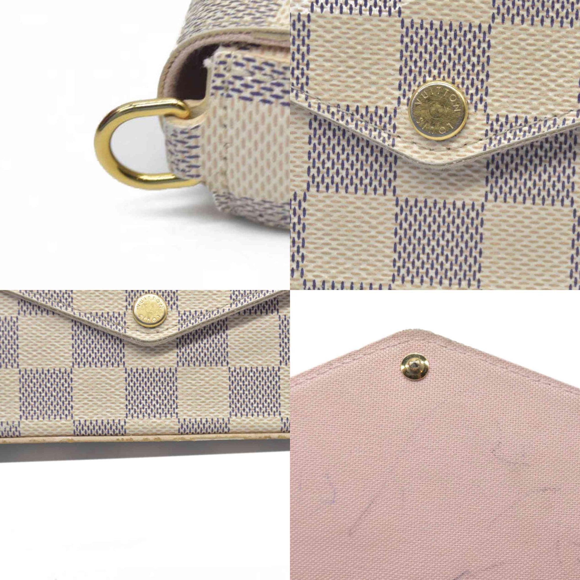 $1580 Louis Vuitton Damier Azur Pochette Félicie