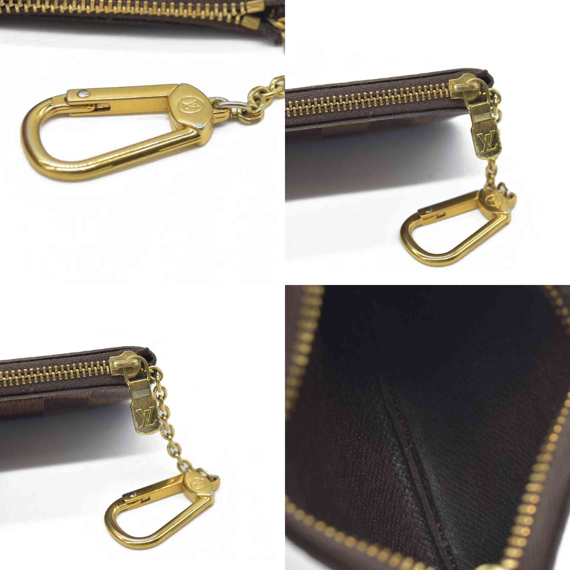 Louis Vuitton Damier Pochette Cles Wallet Coin Purse Brown