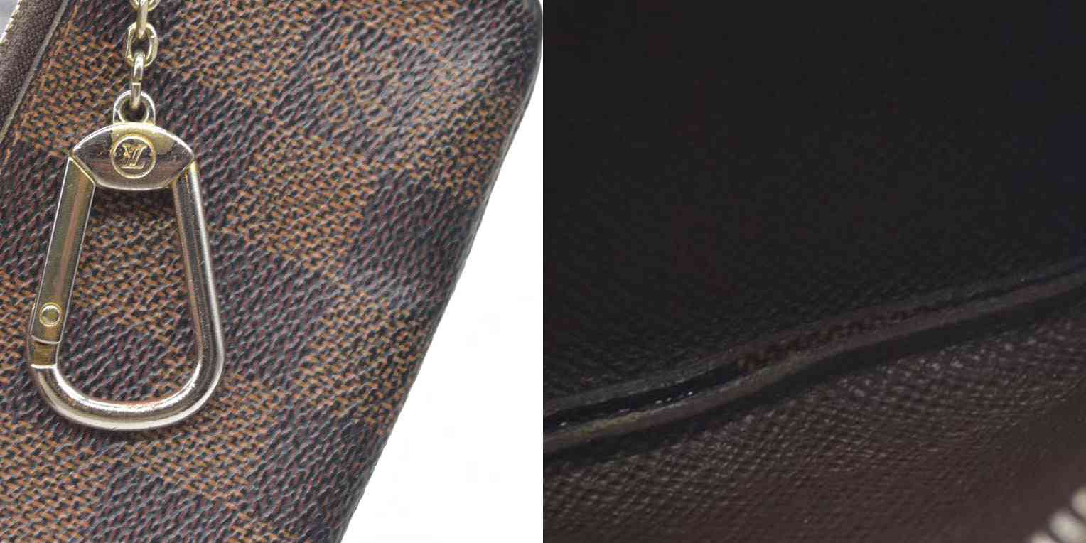 $345 Louis Vuitton Damier Pochette Cles Wallet Coin Purse Brown CA4101