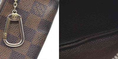 $345 Louis Vuitton Damier Pochette Cles Wallet Coin Purse Brown CA4101