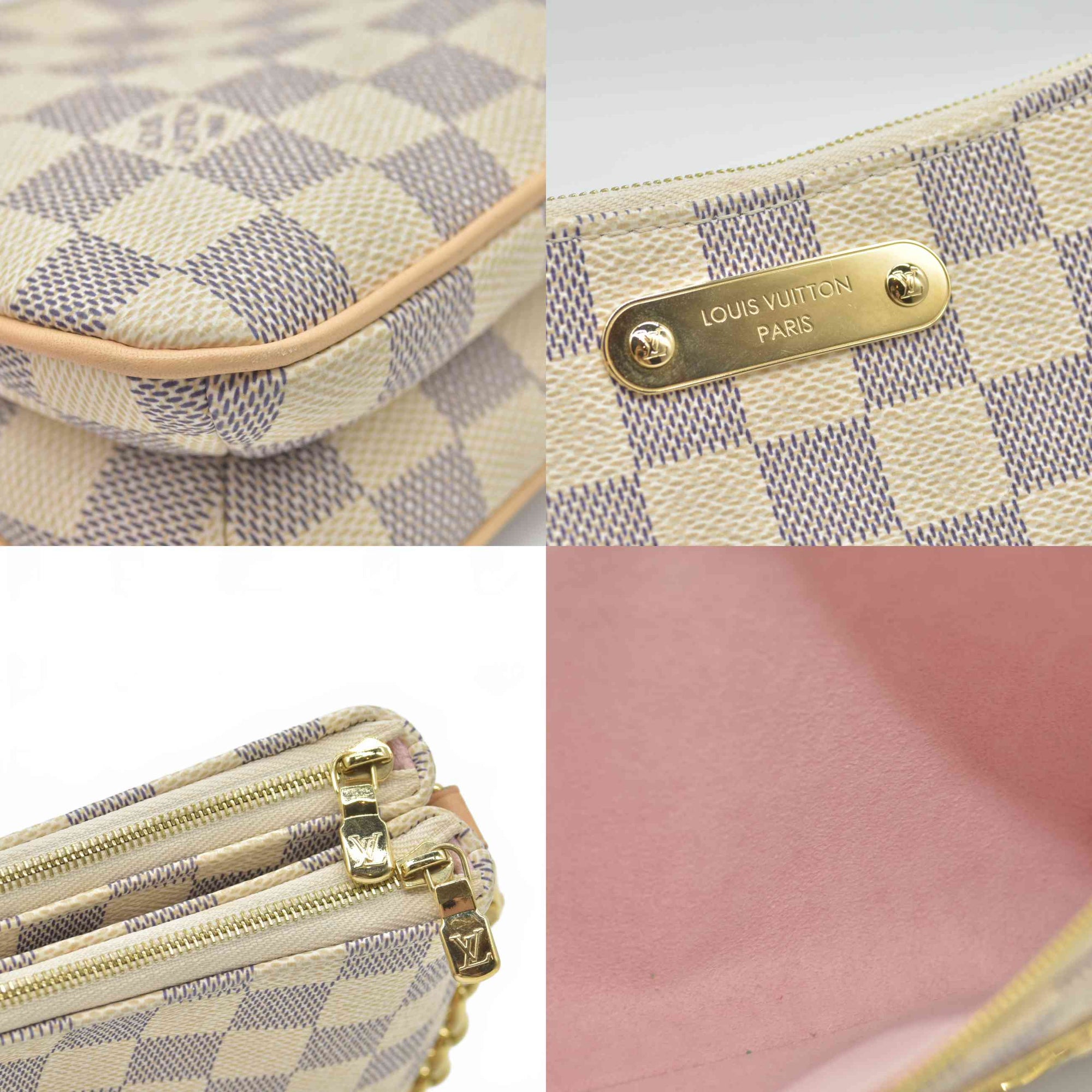 $1890 Louis Vuitton Damier Azur Liv Pochette