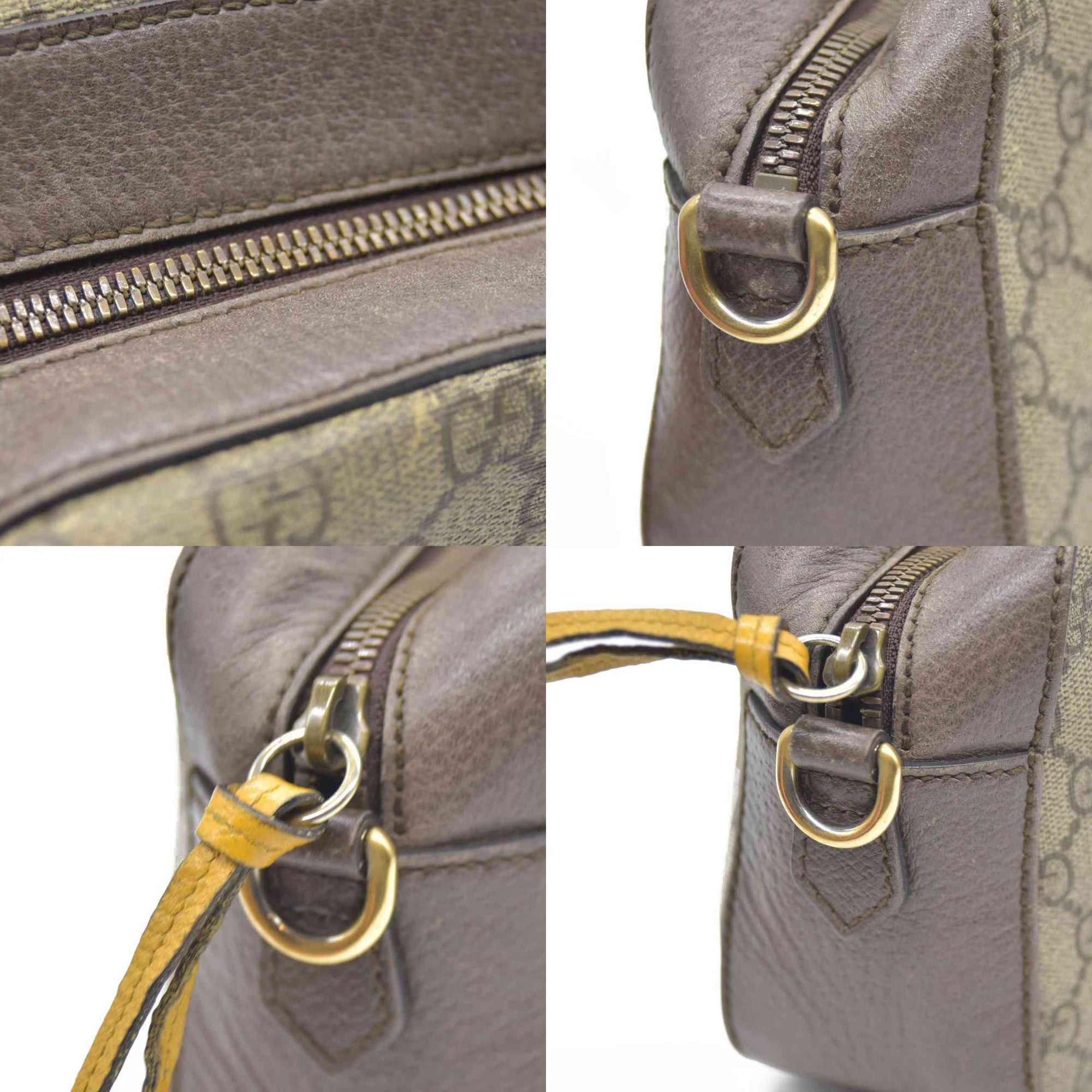 Gucci  GG Supreme Monogram Web Neo Vintage Shoulder Bag Beige New Acero Crop