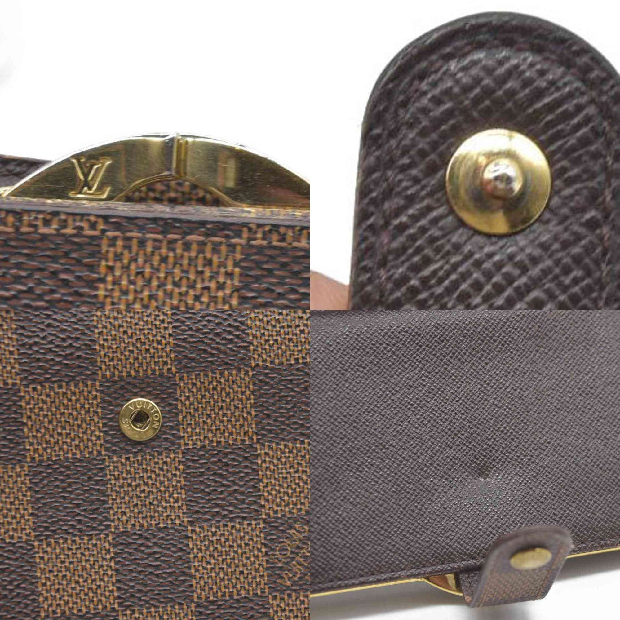 $675 Louis Vuitton Damier Porte Monnaie Billets Viennois Bifold Wallet MI1926