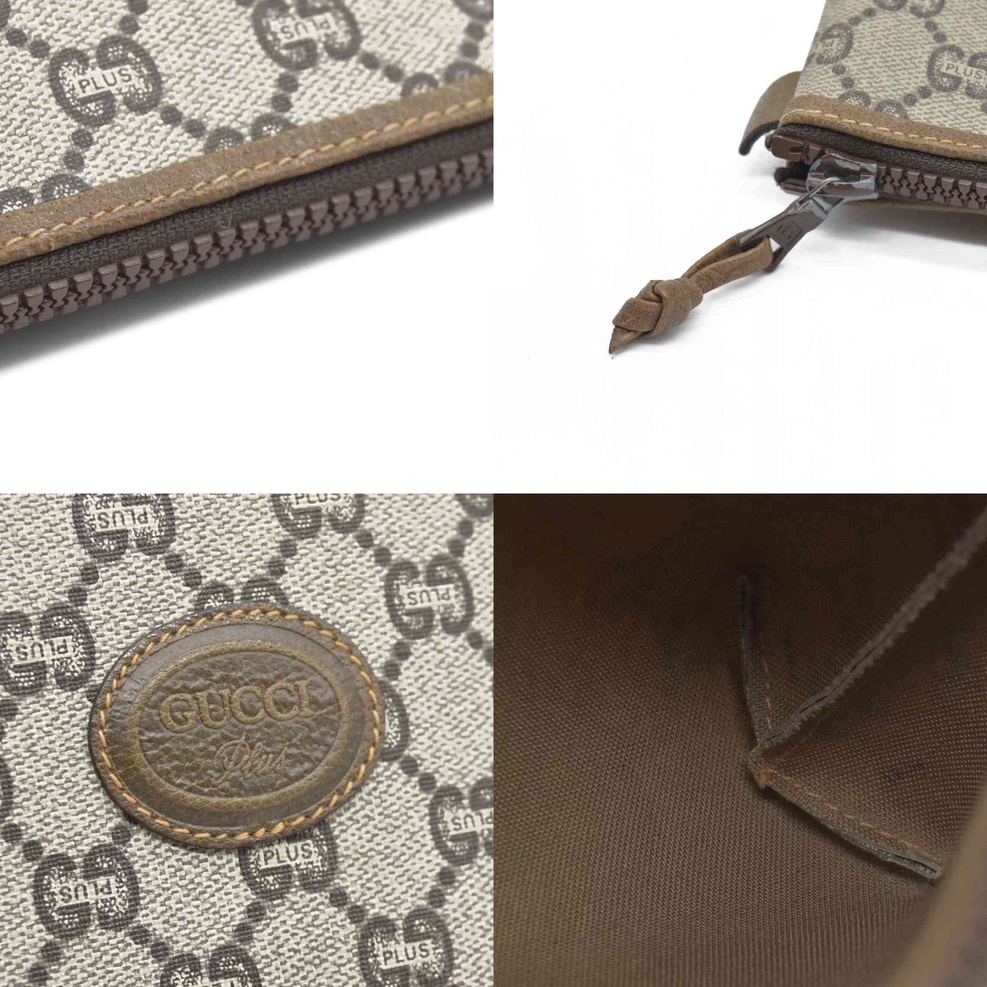 Gucci GG  Gucci Plus PVC Leather Pouch Clutch Bag