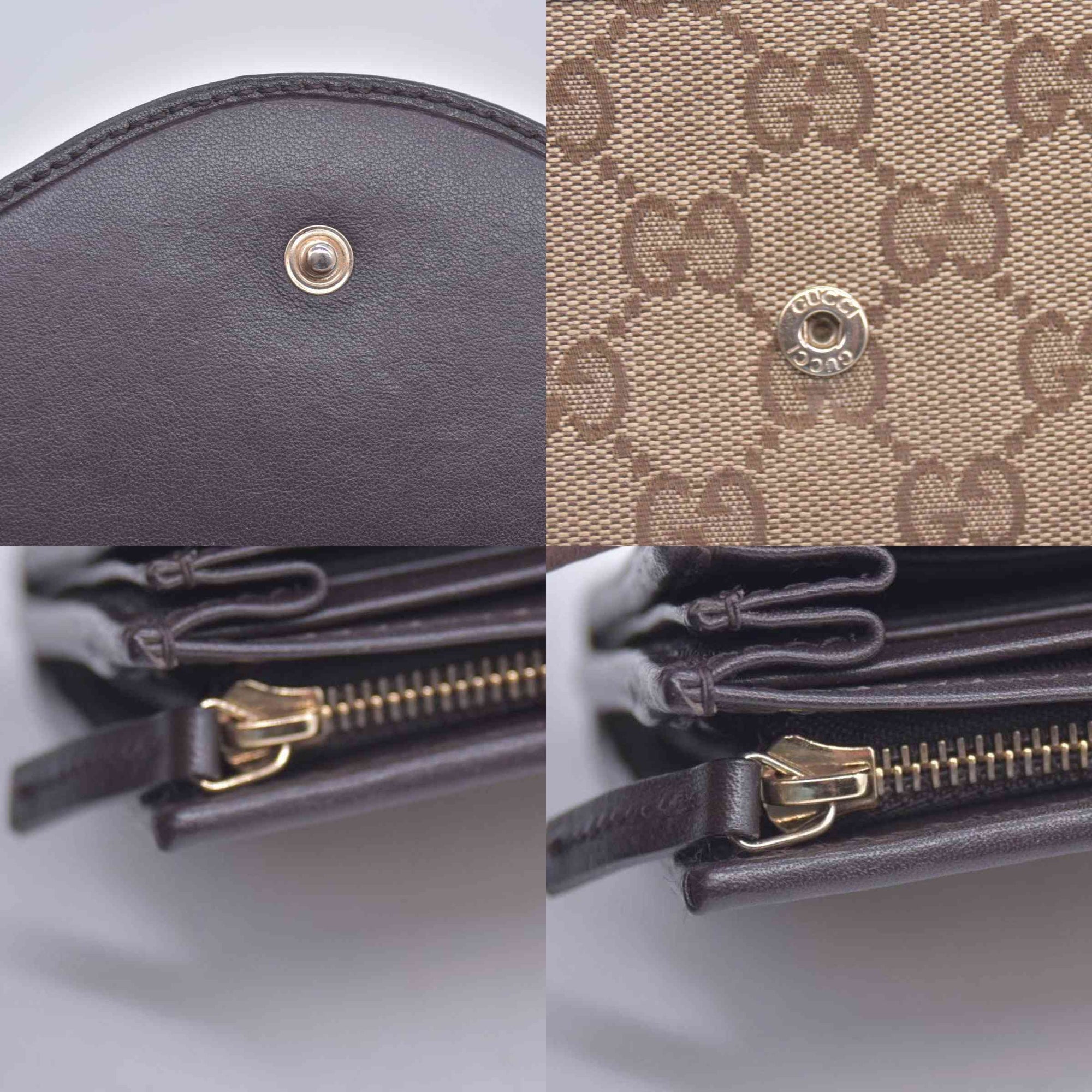 $1150 Gucci GG Brown Canvas Bifold Wallet  CONSIGNMENT 10021043