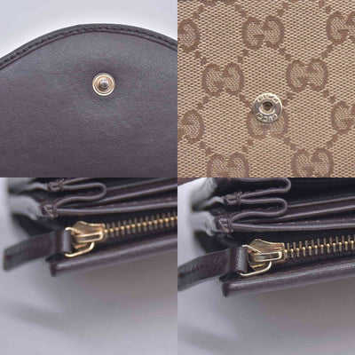 $1150 Gucci GG Brown Canvas Bifold Wallet  CONSIGNMENT 10021043
