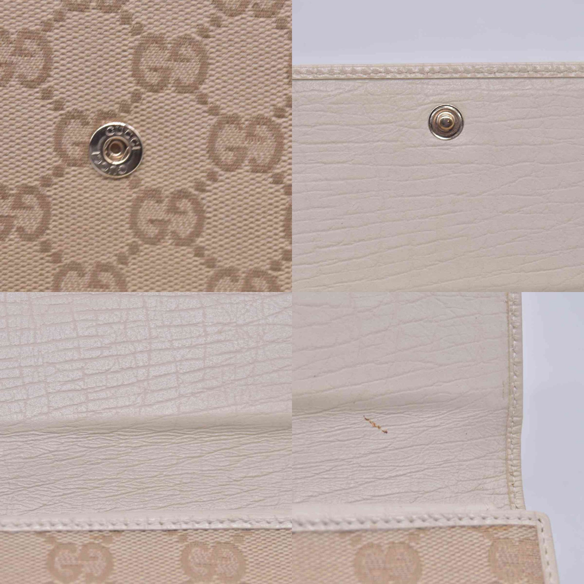 $520 GUCCI GG Canvas Continental Flap Wallet Beige CONSIGNMENT 10021578