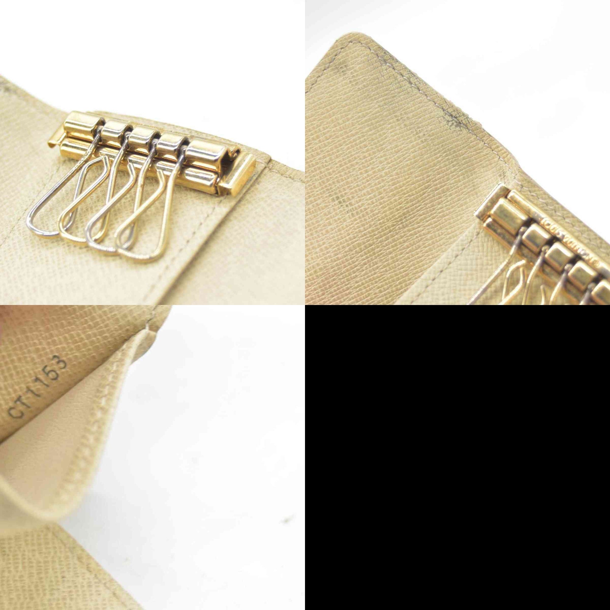$345 Louis Vuitton Damier Azur Multicles 4 Ring Key Case White CT1153 CONSIGNMENT
