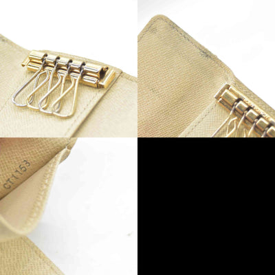 $345 Louis Vuitton Damier Azur Multicles 4 Ring Key Case White CT1153 CONSIGNMENT