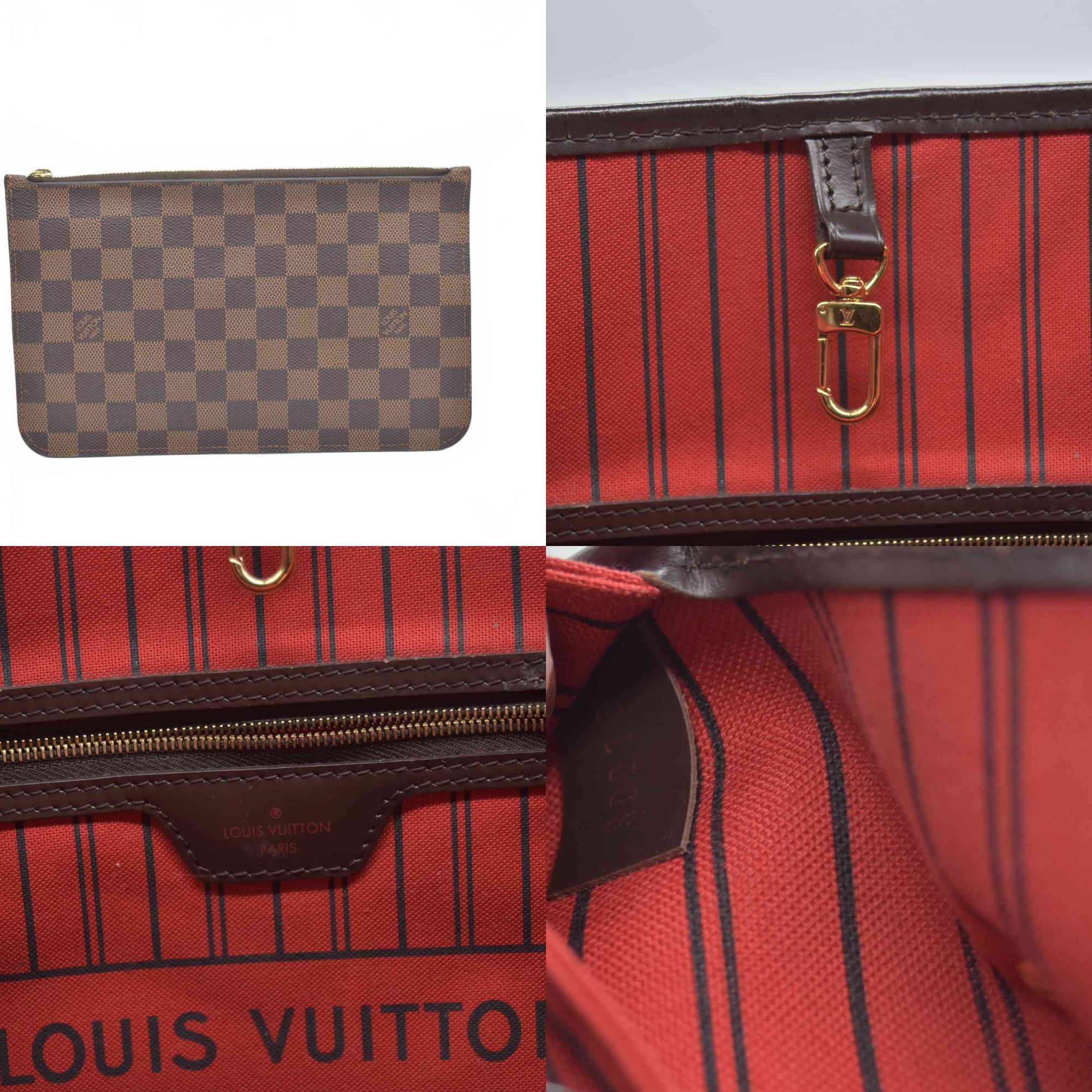 $2240 2017 Louis Vuitton Damier Ebene Neverfull MM with Pouch SD0167