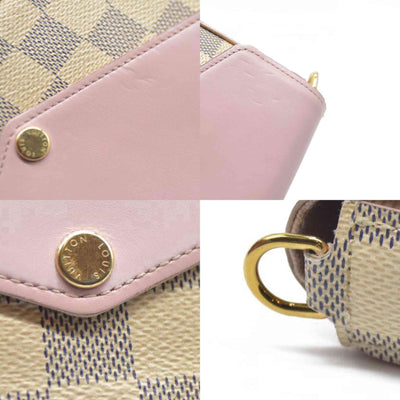 AUCTION $1720 Louis Vuitton  Damier Azur Calfskin Pochette Felicie Eau De Rose
