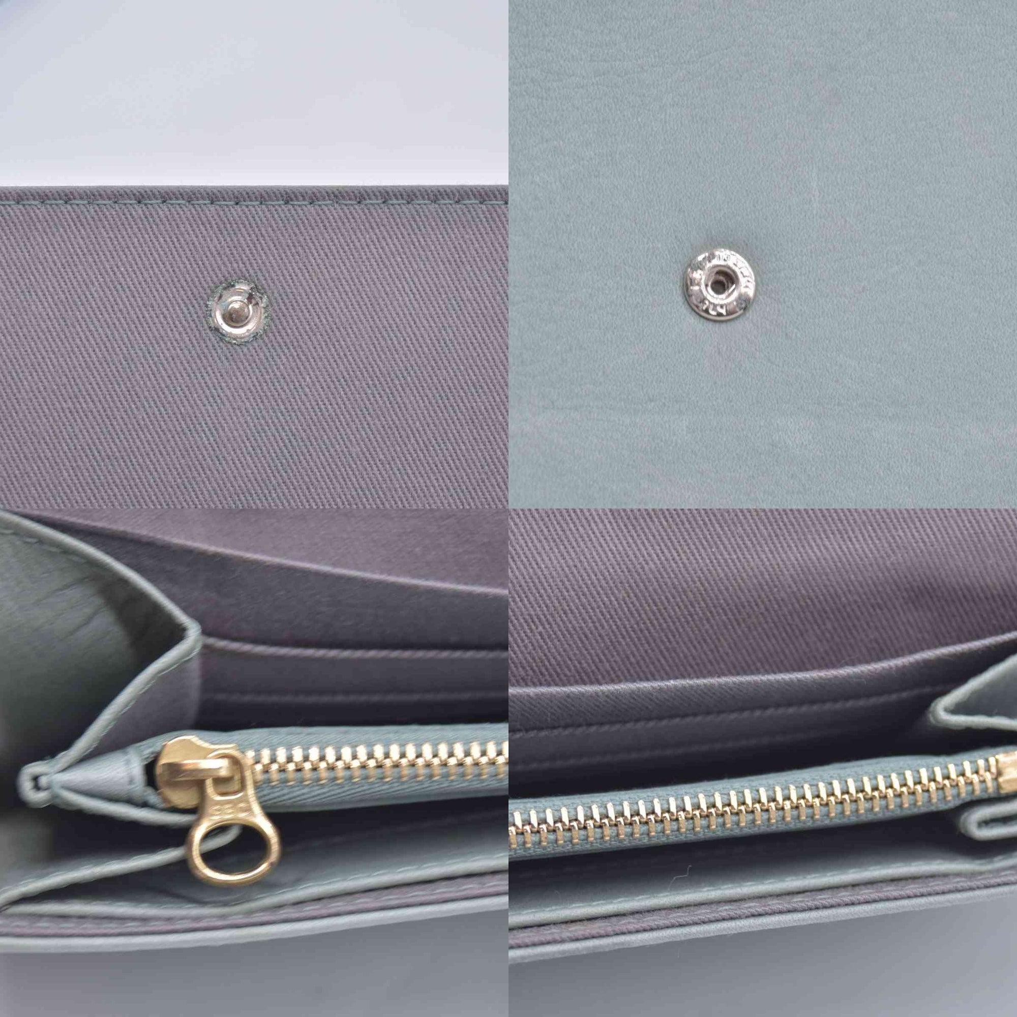 $295 2005 Chloe Bifold Teal Leather Wallet CONSIGNMENT 10020939