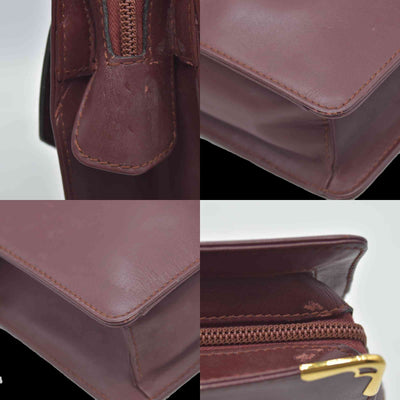 $1010 Cartier Leather Toiletry Clutch Bag Burgundy Red CONSIGNMENT