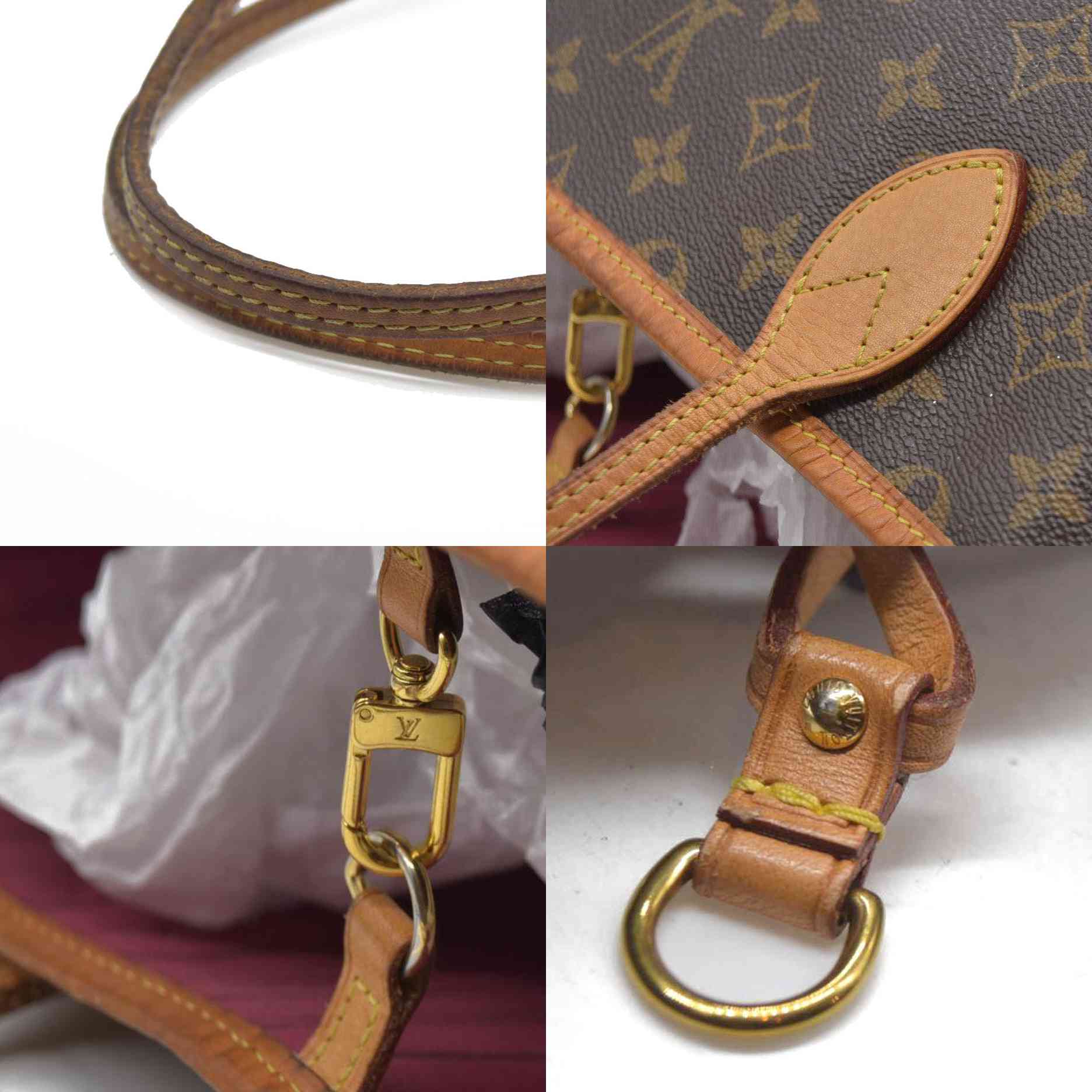 AUCTION $2240 Louis Vuitton  Monogram Neverfull GM Pivoine Pink Interior