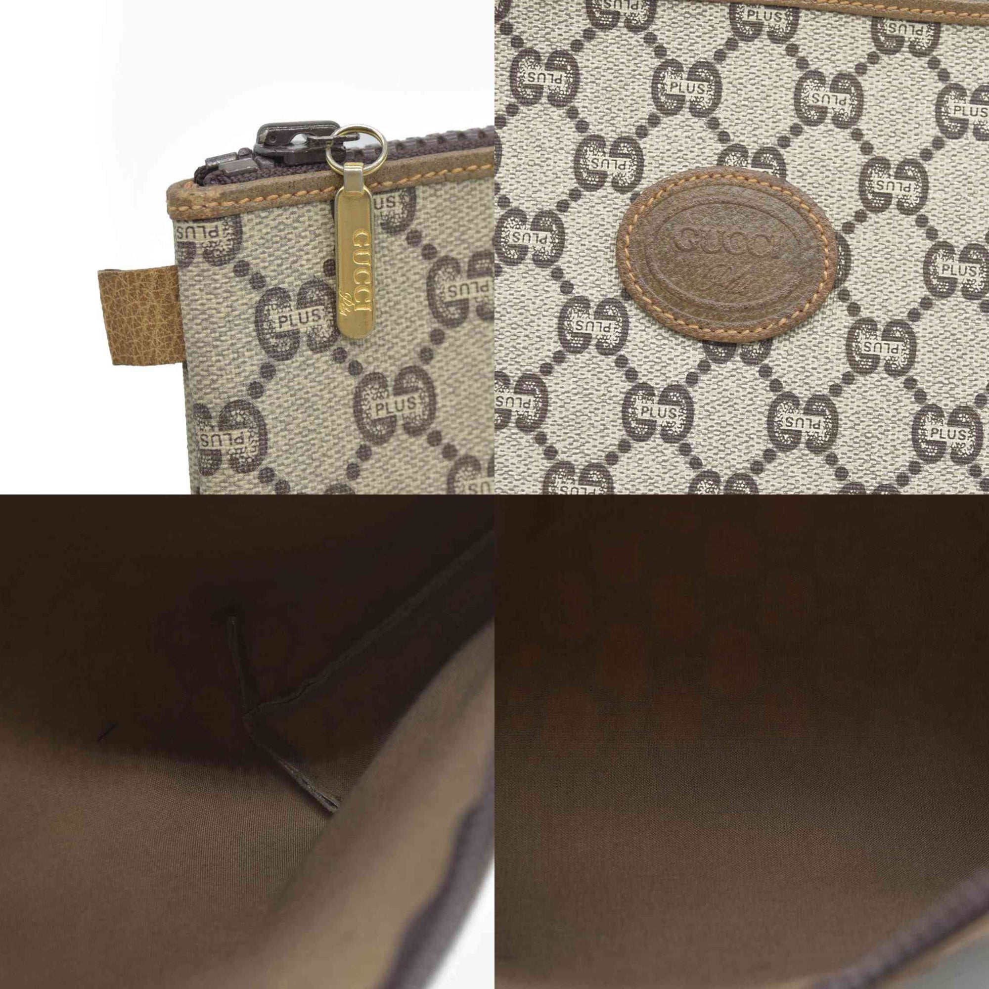 Gucci GG  Gucci Plus PVC Leather Pouch Clutch Bag