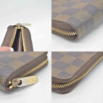 $560 2009 Louis Vuitton Damier Ebene Zippy Coin Wallet  SN0089