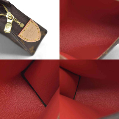 $885 RFID Louis Vuitton  Monogram Toiletry Pouch 19 Red CONSIGNMENT
