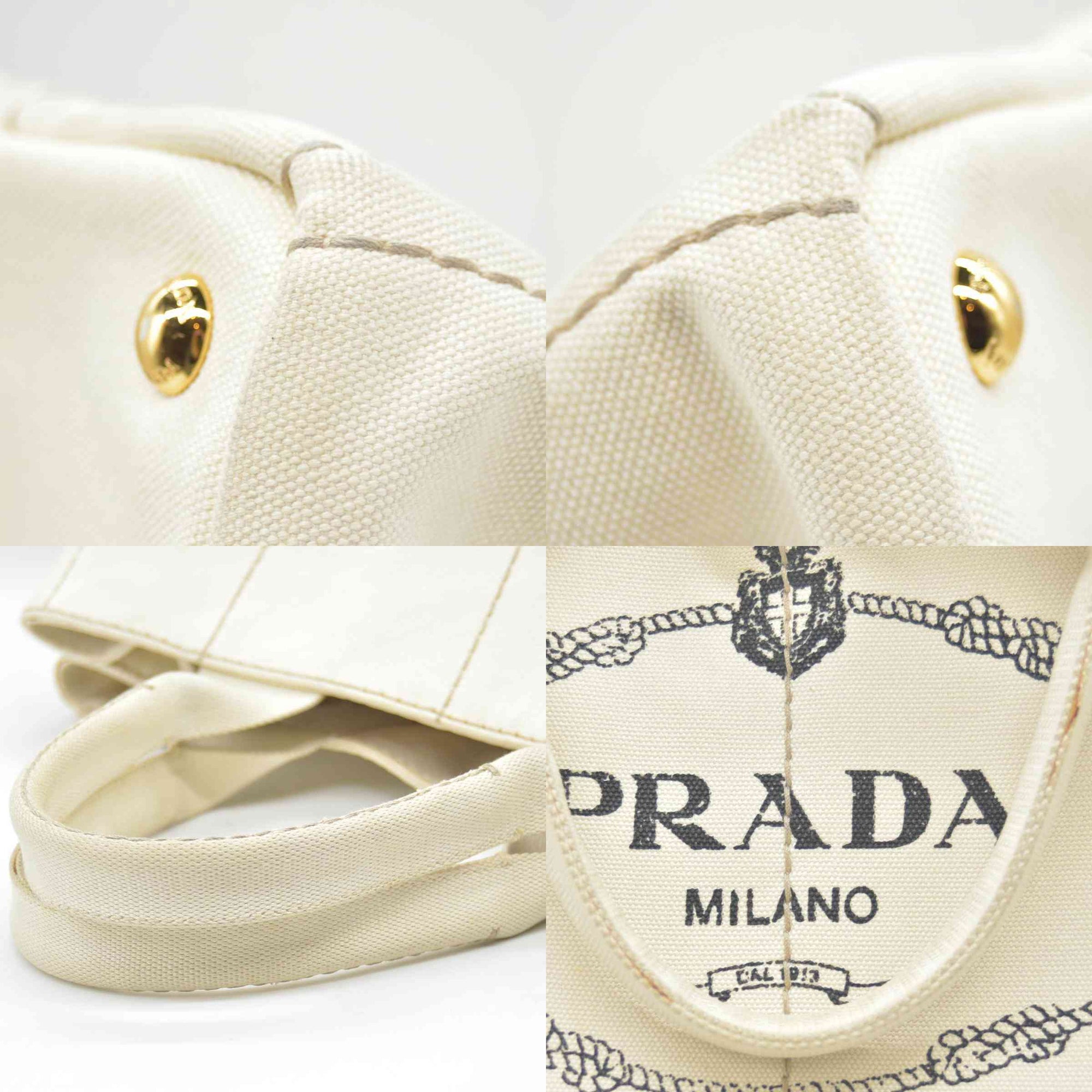 $800 CONSIGNMENT PRADA Canapa Logo Tote Grezzo