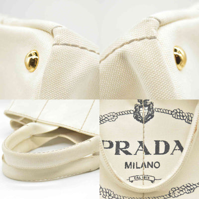 $800 CONSIGNMENT PRADA Canapa Logo Tote Grezzo
