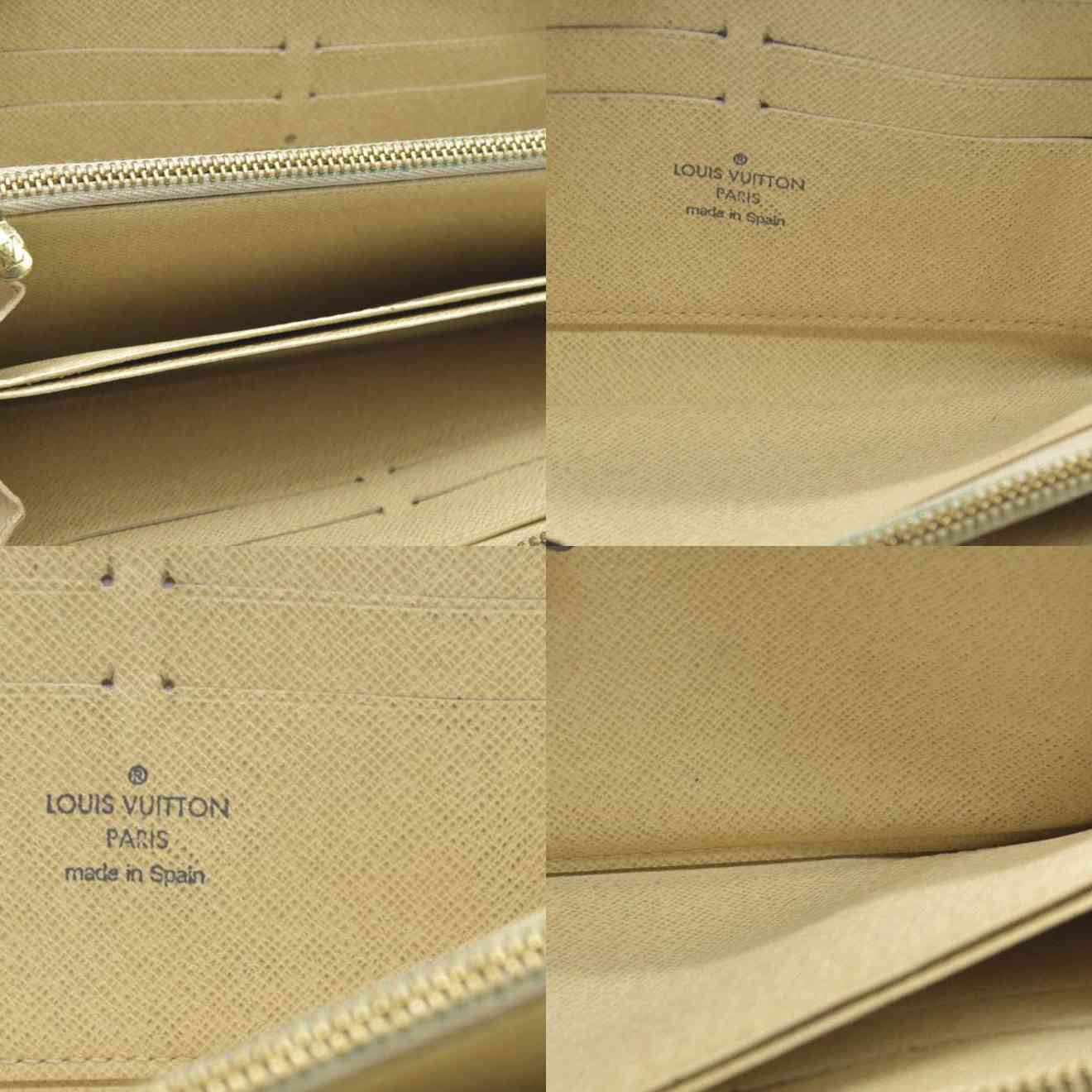 AUCTION $915 Louis Vuitton Damier Azur Zippy Zip Around Long Wallet Purse White CA1132