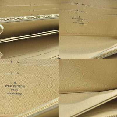 AUCTION $915 Louis Vuitton Damier Azur Zippy Zip Around Long Wallet Purse White CA1132