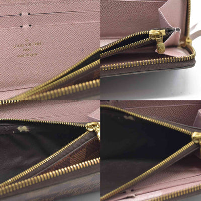 $630 LOUIS VUITTON Damier Ebene Portefeuille Clemence Zippy Wallet GI2116
