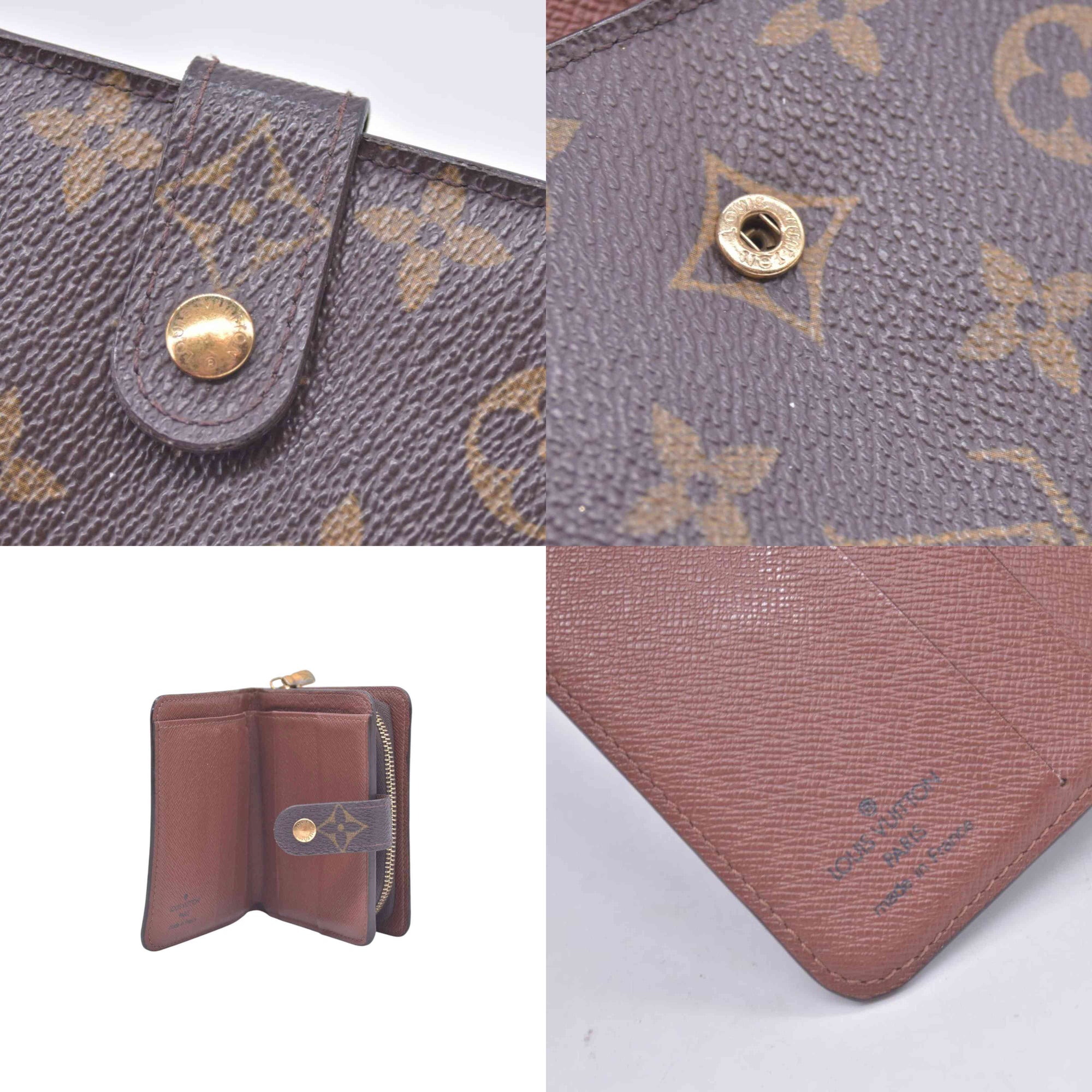 $580 2003 LOUIS VUITTON Monogram Compact Zip Wallet Brown CT0053 CONSIGNMENT 10021430