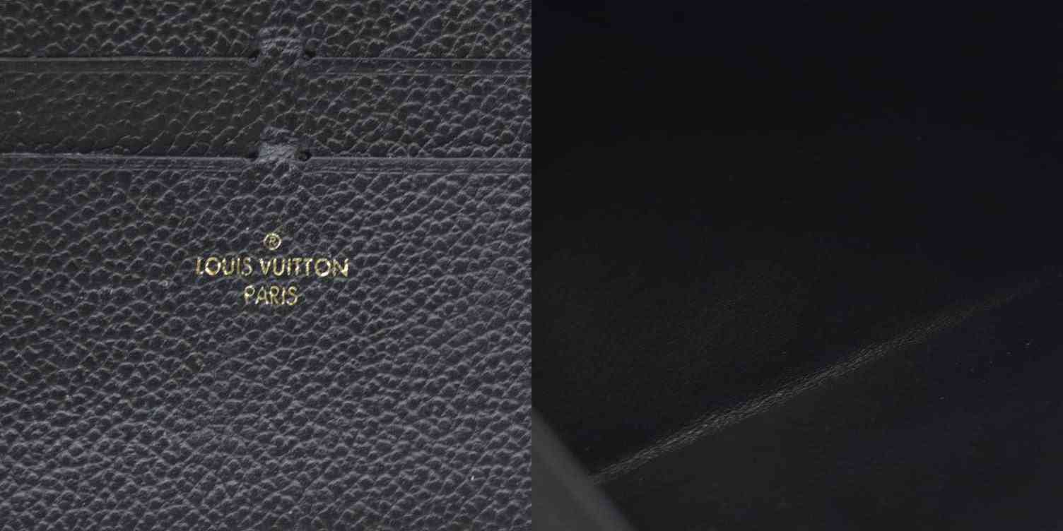 $440 Louis Vuitton  Calfskin Felicie Chain Wallet Card Holder Insert Black