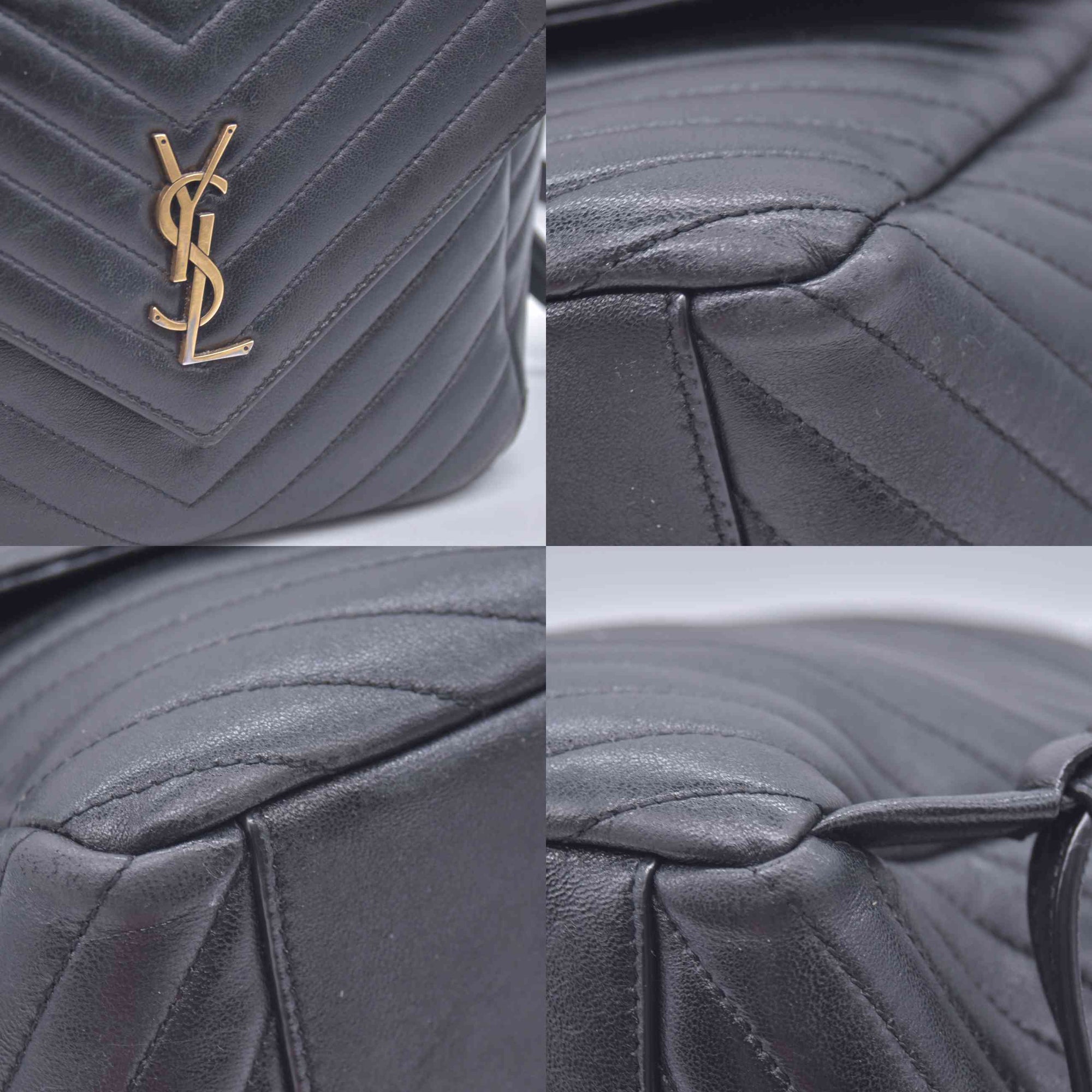 $2850 2022 Saint Laurent Lambskin Matelasse Monogram Joe Backpack Black 10021113