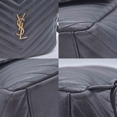 $2850 2022 Saint Laurent Lambskin Matelasse Monogram Joe Backpack Black 10021113