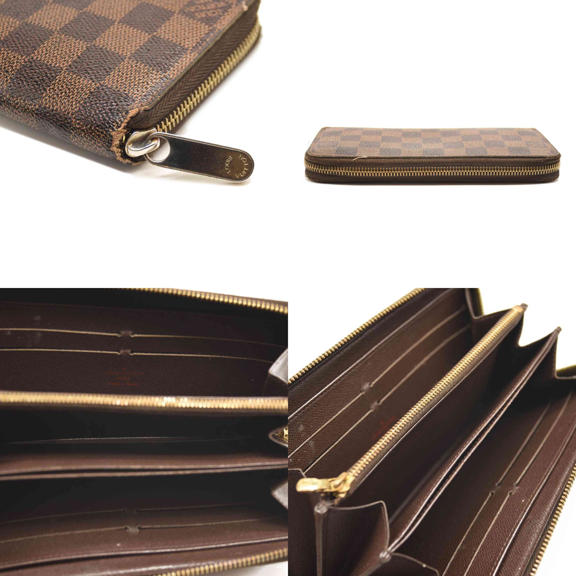 $965 2009 LOUIS VUITTON Damier Ebene Zippy Wallet CA0059 CONSIGNMENT