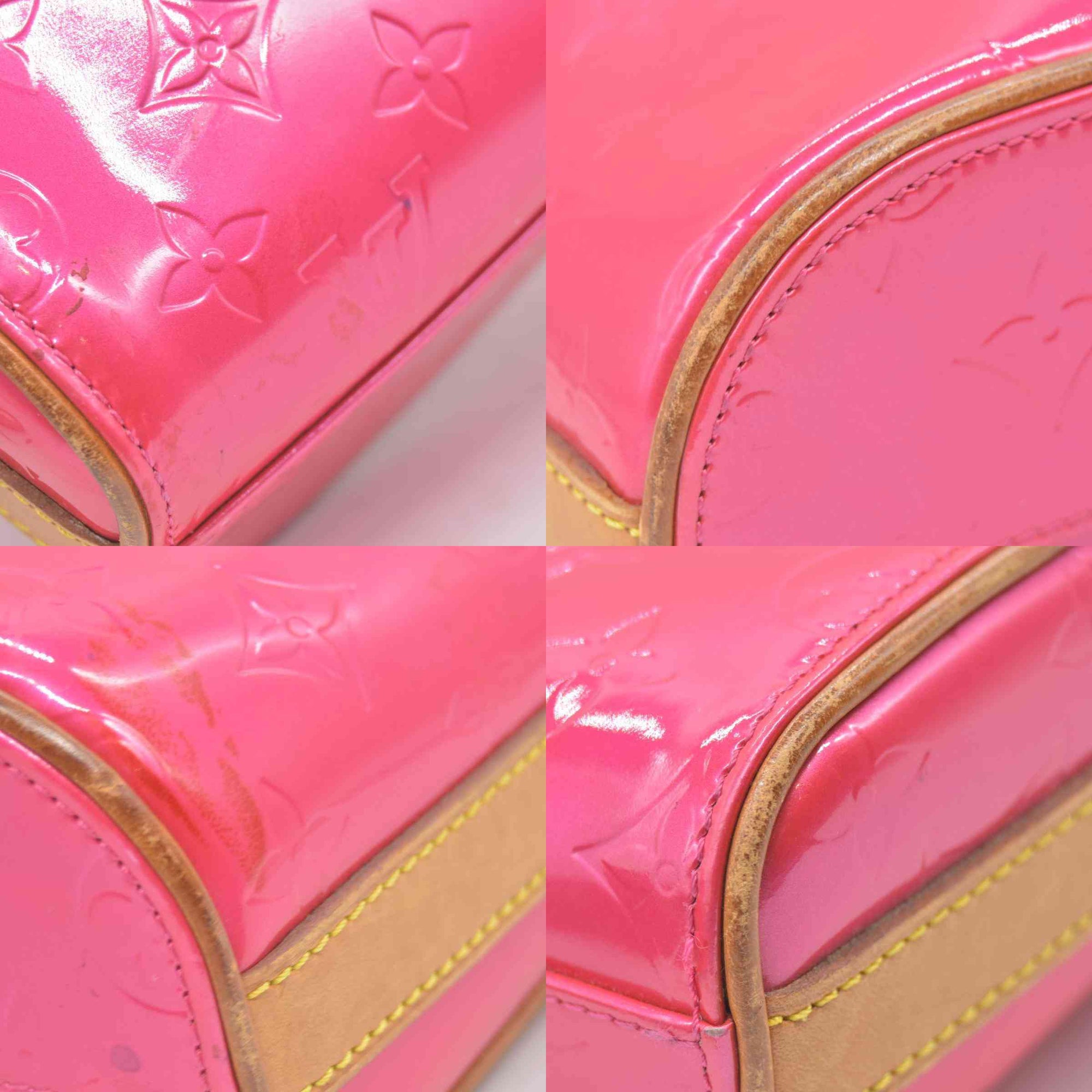 $995 2003 Louis Vuitton Fuchsia Monogram Vernis Vertical Sullivan Bag CE0013