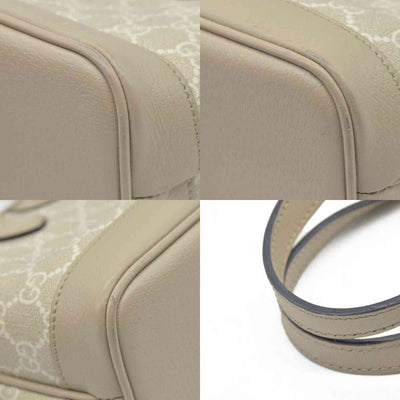 Gucci GG Supreme Monogram Textured Dollar Calfskin Mini Ophidia Shoulder Tote Bag Bag Beige Mystic White Oatmeal