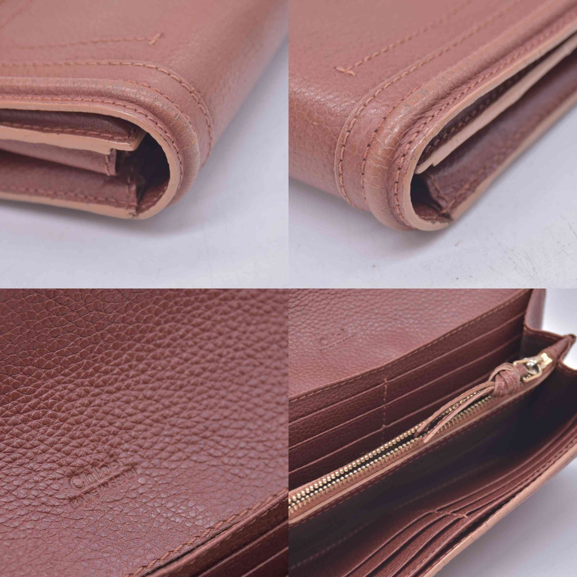 $595 2013 Chloe Brown Leather Paraty Continental Wallet