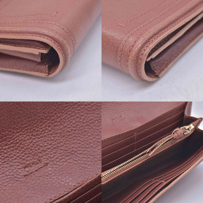 $595 2013 Chloe Brown Leather Paraty Continental Wallet