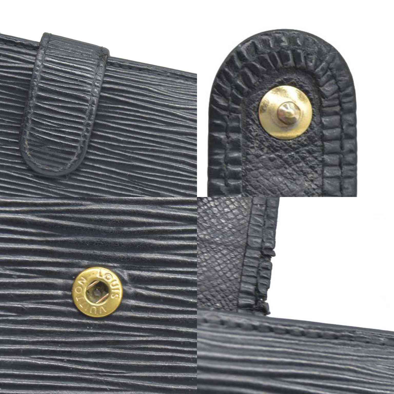 AUCTION $775 Louis Vuitton  Epi French Purse Wallet Black MI0080
