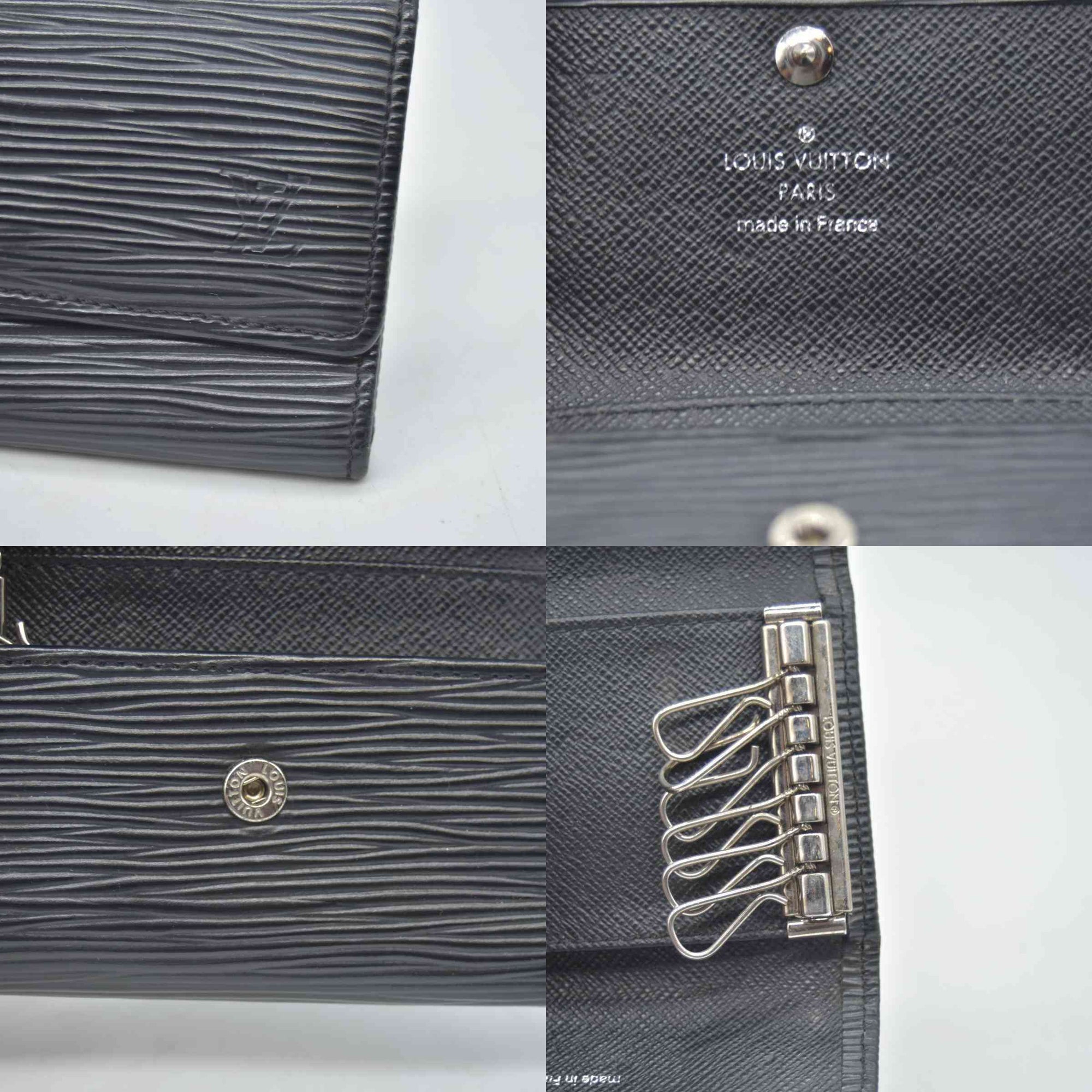 $445 Louis Vuitton Epi 6 Key Multicles Key Holder Black CT5200